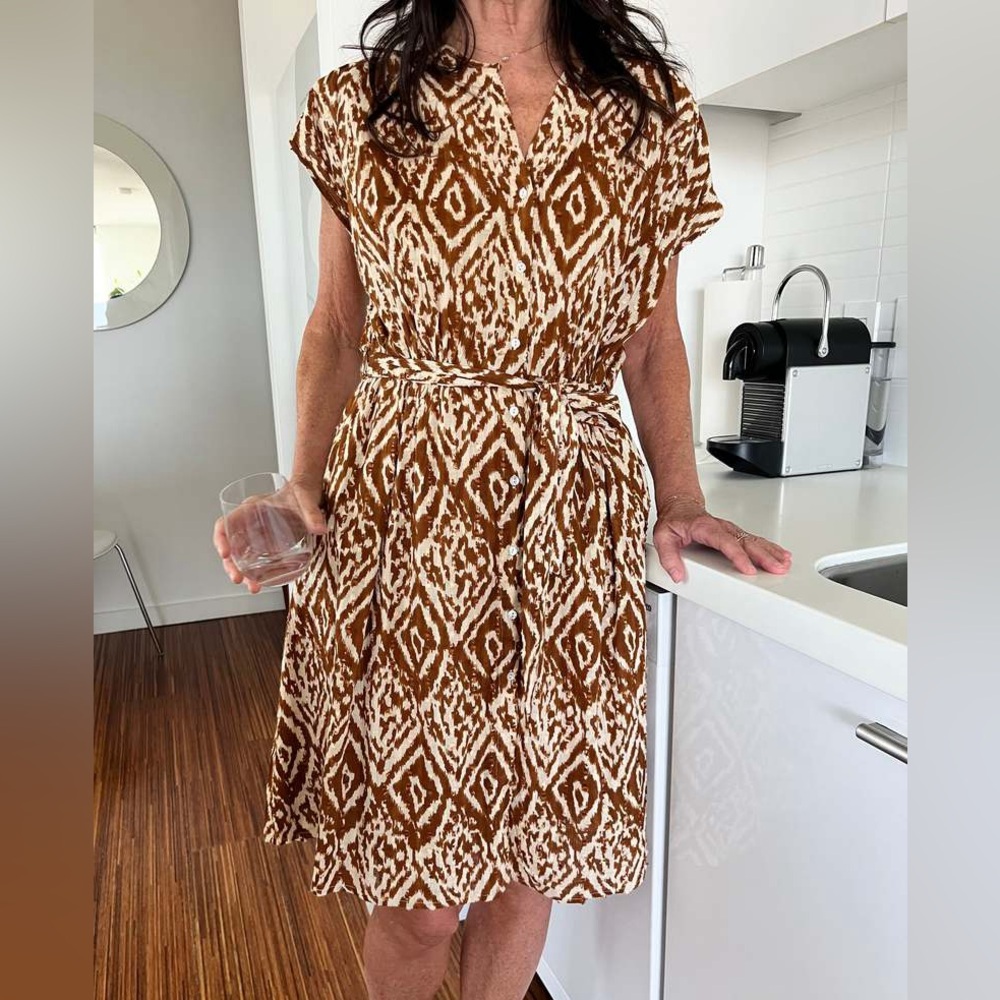 MKT Studio Rumba Brown and White Dress
